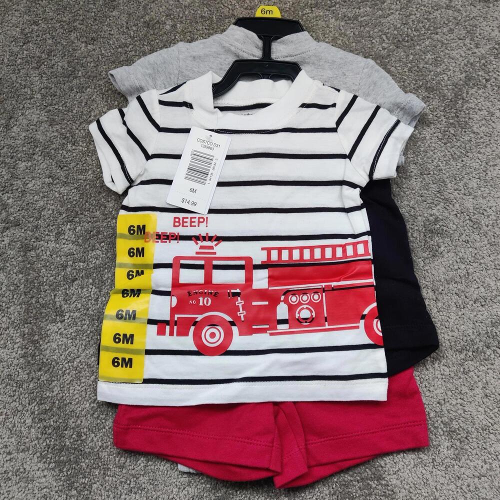 Carter’s Baby 6M Firetruck “Beep Beep” 3-Piece Outfit Set NWT Style #1K446010